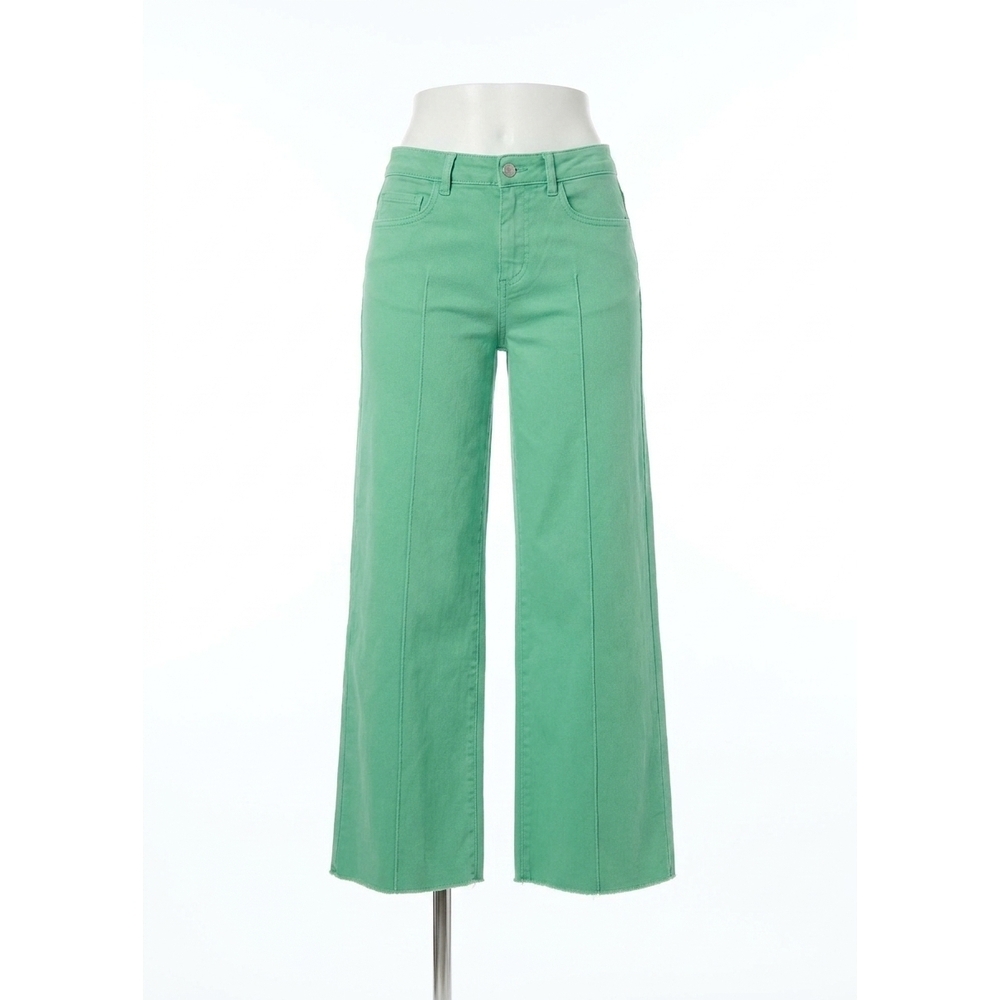 NEW FDJ women's olivia wide ankle denim pants in patina
